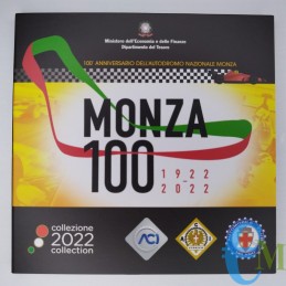 Italy 2022 - Official Euro Set - 9 coins with 5 € Silver 100th Autodromo Monza