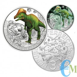Austria 2022 - 3 euro Pachycephalosaurus Wyomingensis - 11th Supersaurus coin
