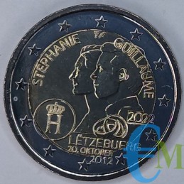 Luxembourg 2022 - 2 euros 10e mariage du Grand-Duc Guillaume et de la Grande-Duchesse Stéphanie