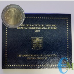 Vatican 2022 - 2 euros 125e naissance du pape Paul VI