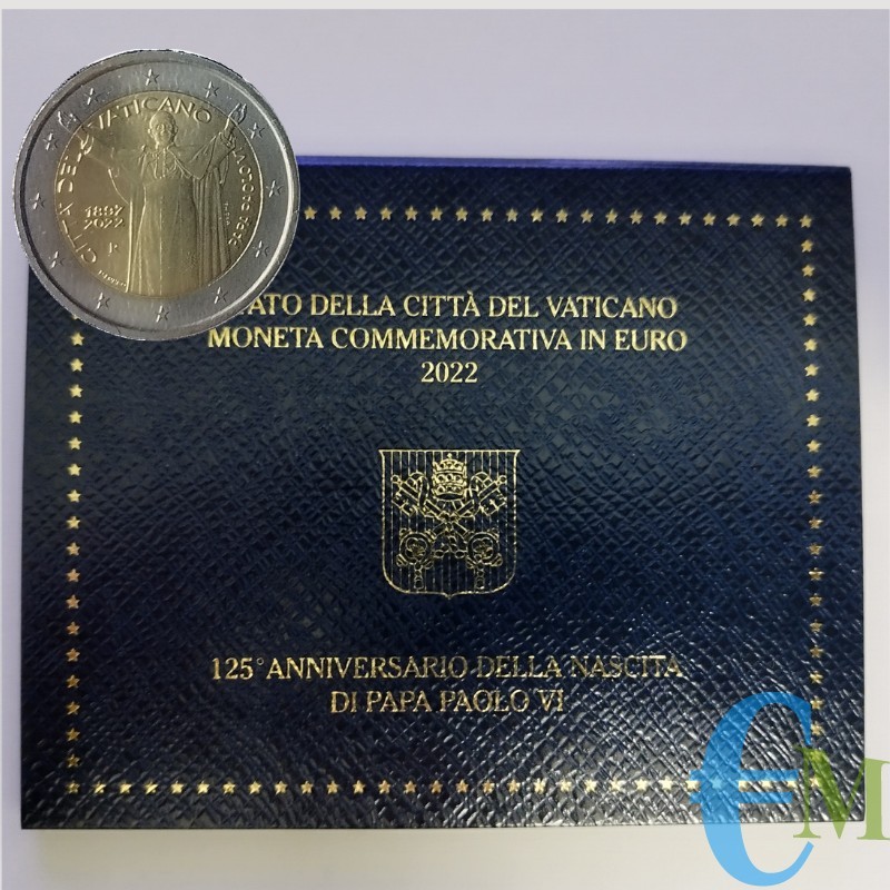 Vaticano 2022 - 2 euro 125° nascita di papa Paolo VI