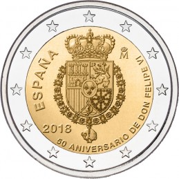 Spagna 2018 - 2 euro commemorativo 50° compleanno del re Filippo VI.
