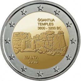 Malta 2016 - 2 euro commemorativo 1° moneta della serie dedicata ai siti preistorici maltesi.