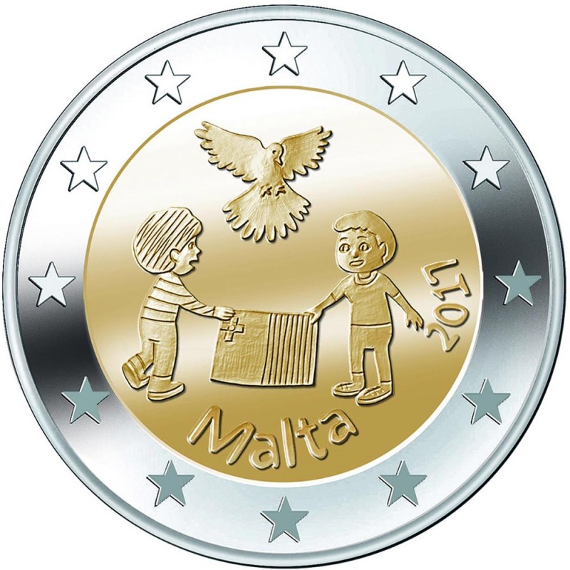 Malta 2017 - 2 euro commemorativo 2° moneta della serie 'Dai Bambini con Solidarietà'