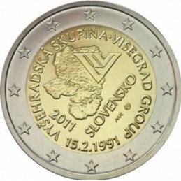 Slovacchia 2011 - 2 euro commemorativo 20° anniversario del gruppo di Visegrad.