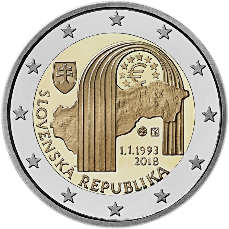 Eslovaquia 2018 - 2 euros 25o nacimiento de la República Independiente