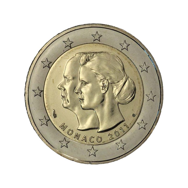 Monaco 2011 - 2 euro commemorativo matrimonio del principe Alberto II di Monaco con Charlene Wittstock.