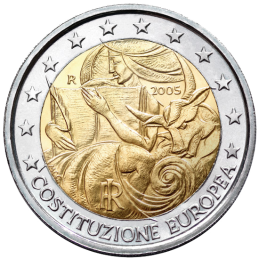 Italia 2005 - 2 euro commemorativo 1° anniversario delle firme della Costituzione europea.