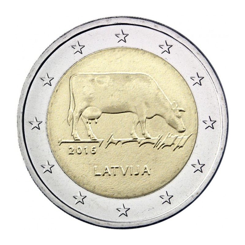 Lettonia 2016 - 2 euro settore agro-alimentare la mucca