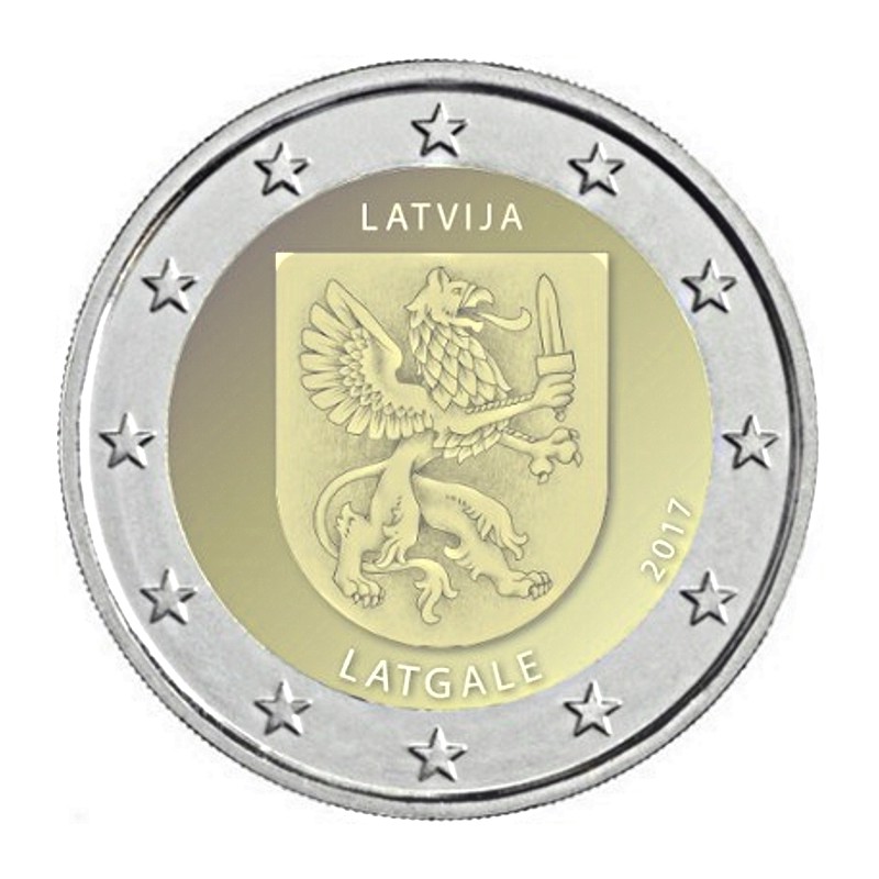 Lettonie 2017 - Pièce commémorative de 2 euros 3ème de la série dédiée aux Régions de Lettonie.