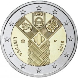 Lituania 2018 - 2 euro commemorativo 100° anniversario della fondazione di Lituania, Lettonia ed Estonia.