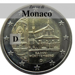 Germania 2013 - 2 euro commemorativo monastero di Maulbronn, 8° moneta dedicata ai Lander tedeschi - zecca di Monaco D