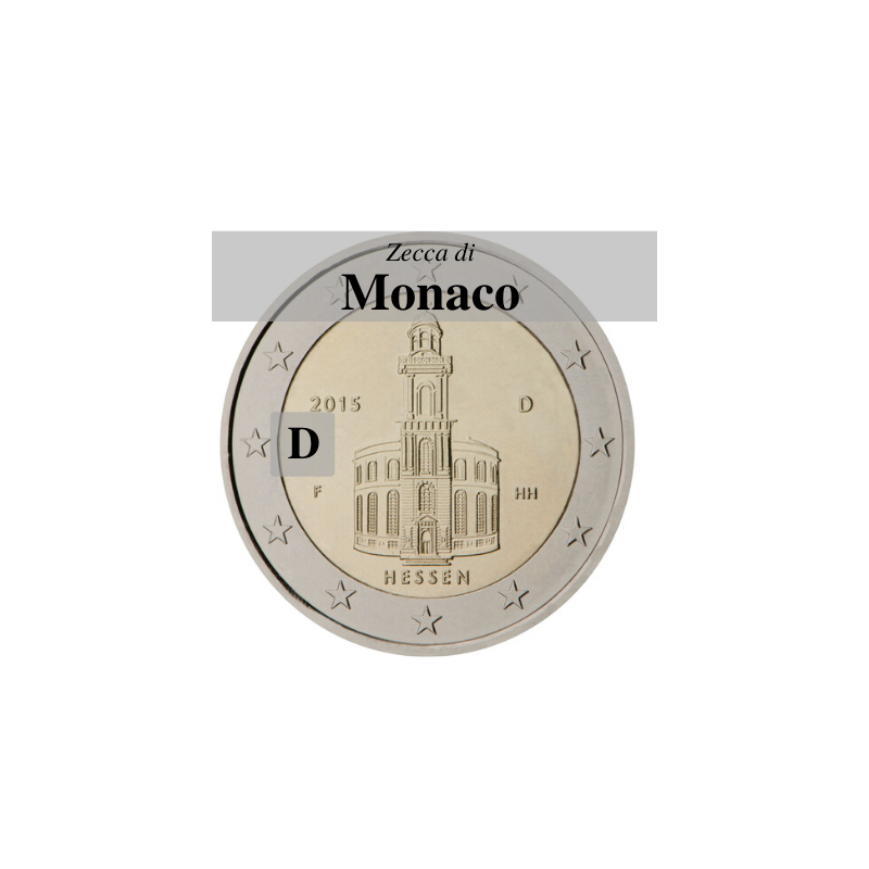 Germania 2015 - 2 euro commemorativo Paulskirche, 10° moneta della serie dedicata ai Lander tedeschi - zecca di Monaco D