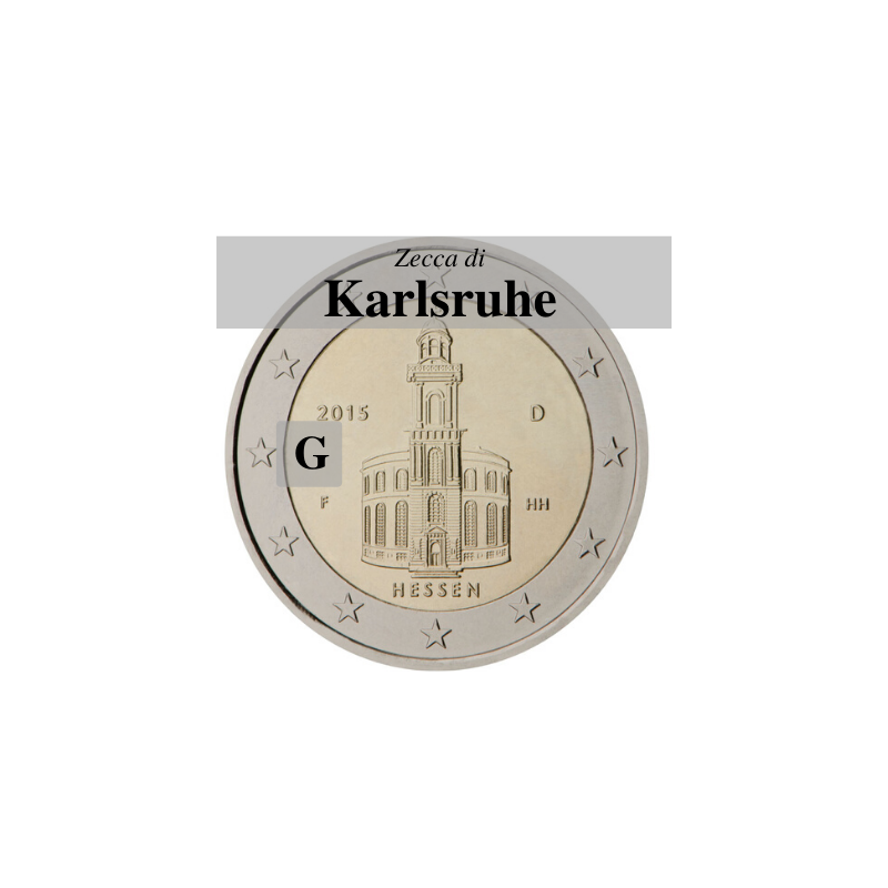 Germania 2015 - 2 euro commemorativo Paulskirche, 10° moneta della serie dedicata ai Lander tedeschi - zecca di Karlsruhe G