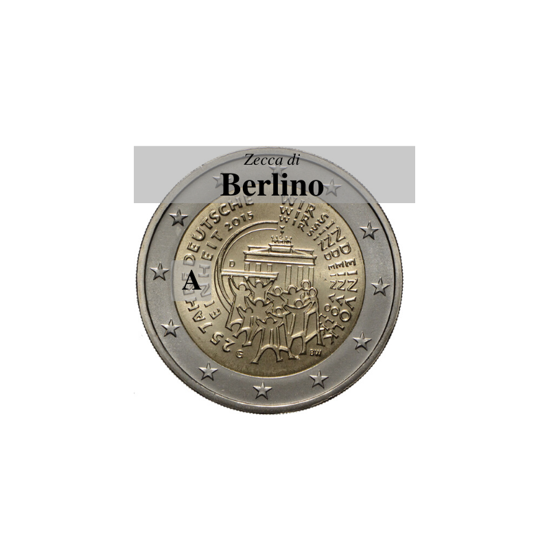 Germania 2015 - 2 euro commemorativo 25° anniversario della riunificazione tedesca - zecca di Berlino A