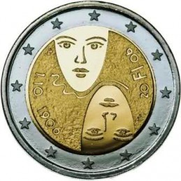 Finlandia 2006 - 2 euro commemorativo 100° anniversario della riforma del parlamento e del suffraggio universale.