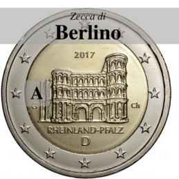 Germania 2017 - 2 euro commemorativo Porta Nigra a Treviri, 12° moneta dedicata ai Lander tedeschi - zecca di Berlino A