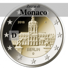 Germania 2018 - 2 euro commemorativo castello di Charlottenburg, 13° moneta dedicata ai Lander tedeschi - zecca di Monaco D