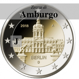 Germania 2018 - 2 euro commemorativo castello di Charlottenburg, 13° moneta dedicata ai Lander tedeschi - zecca di Amburgo J