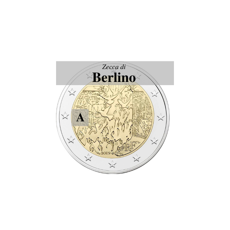 Germania 2019 - 2 euro commemorativo 30° anniversario della caduta del Muro di Berlino - zecca di Berlino A