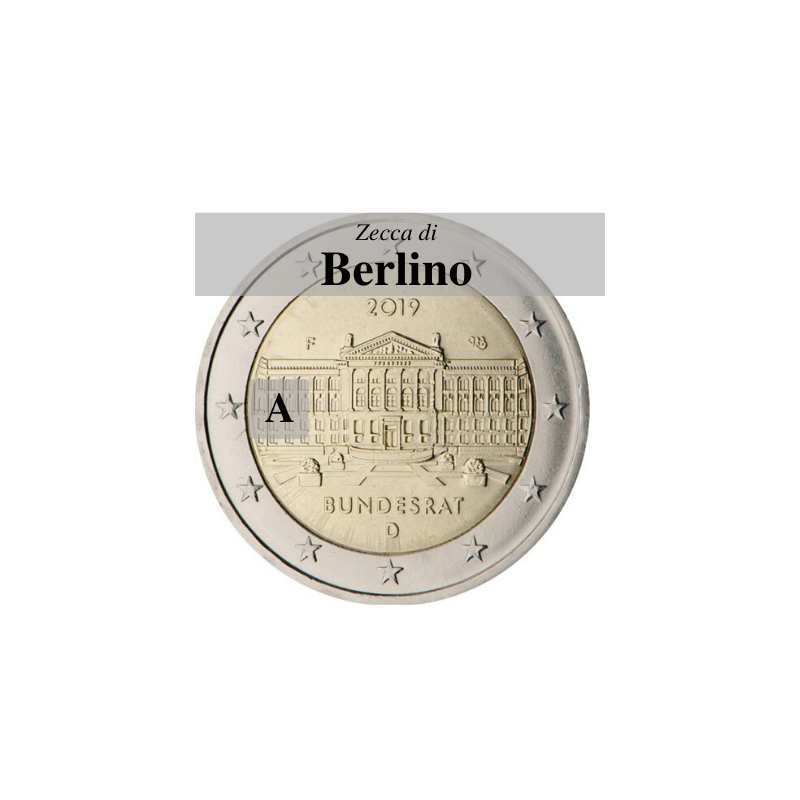 Germania 2019 - 2 euro commemorativo 70° anniversario del Bundesrat - zecca di Berlino A