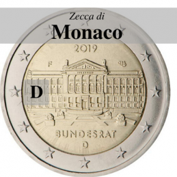 Germania 2019 - 2 euro commemorativo 70° anniversario del Bundesrat - zecca di Monaco D