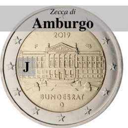 Germania 2019 - 2 euro commemorativo 70° anniversario del Bundesrat - zecca di Amburgo J