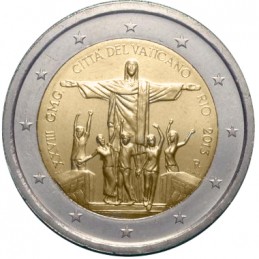Vaticano 2013 - 2 euro commemorativo celebrazione della XXVIII giornata mondiale della gioventù a Rio.