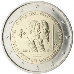 Vaticano 2017 - 2 euro commemorativo 1950° anniversario del martirio dei Santi Pietro e Paolo.