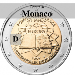 Germania 2007 - 2 euro commemorativo 50° anniversario della firma del Trattato di Roma - zecca di Monaco D