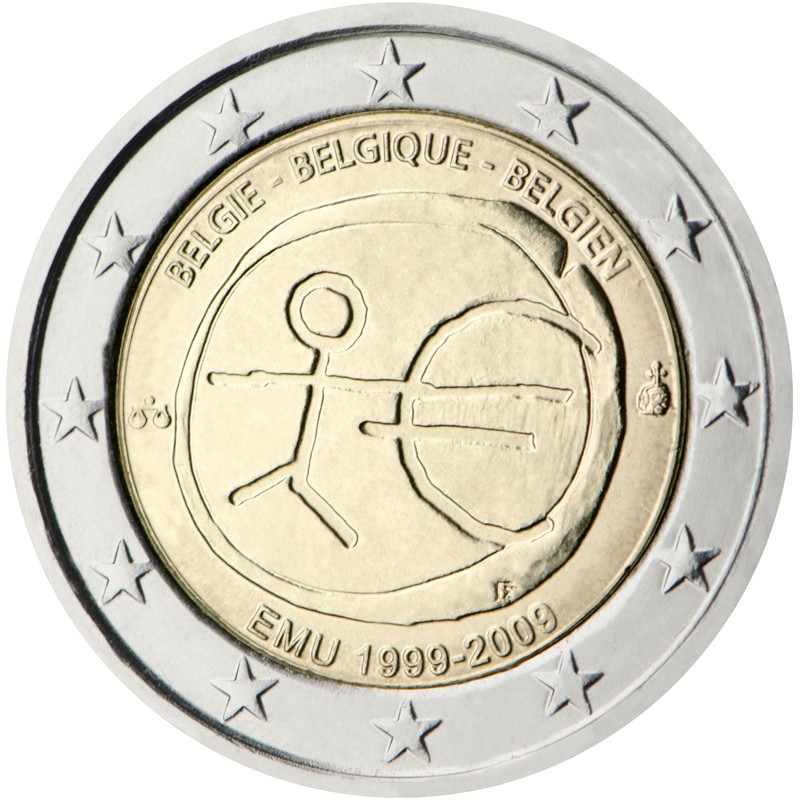 Belgio 2009 - 2 euro commemorativo 10° anniversario dell'Unione Economica e Monetaria.