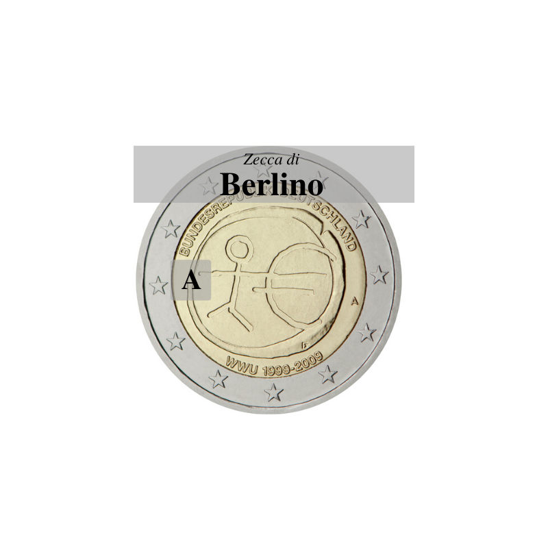 Germania 2009 - 2 euro commemorativo 10° anniversario dell'Unione Economica e Monetaria - zecca di Berlino A