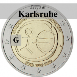 Germania 2009 - 2 euro commemorativo 10° anniversario dell'Unione Economica e Monetaria - zecca di Karlsruhe G