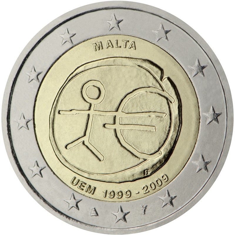 Malta 2009 - 2 euro commemorativo 10° anniversario dell'Unione Economica e Monetaria