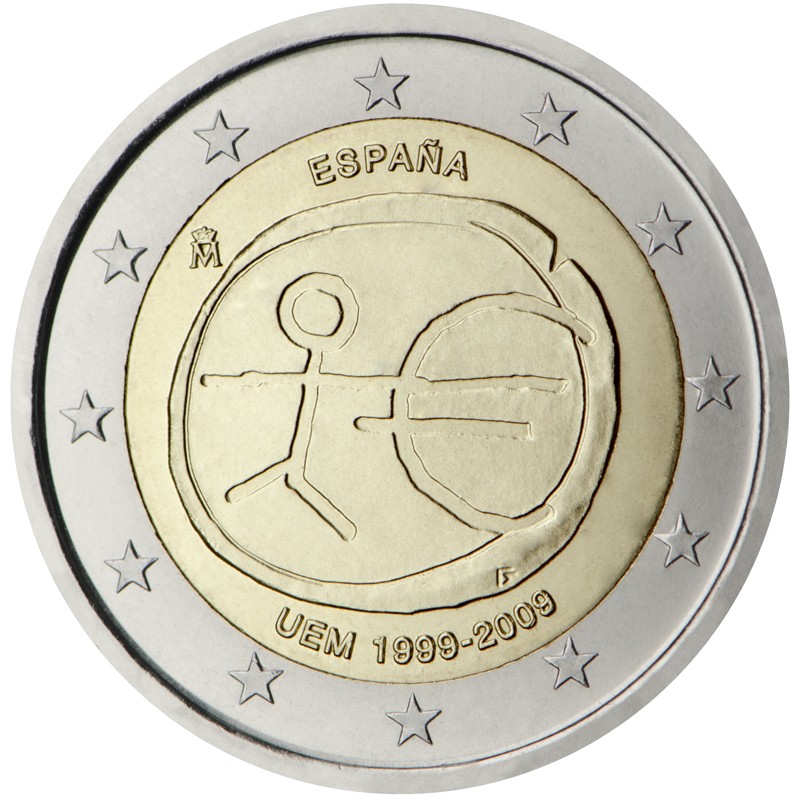 Spagna 2009 - 2 euro commemorativo 10° anniversario dell'Unione Economica e Monetaria