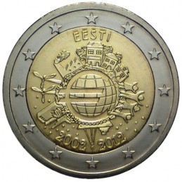 Estonia 2012 - 2 euro 10th of Euro Coins and Banknotes