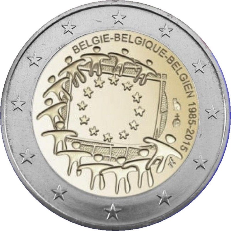 Belgio 2015 - 2 euro commemorativo 30° anniversario della Bandiera Europea.