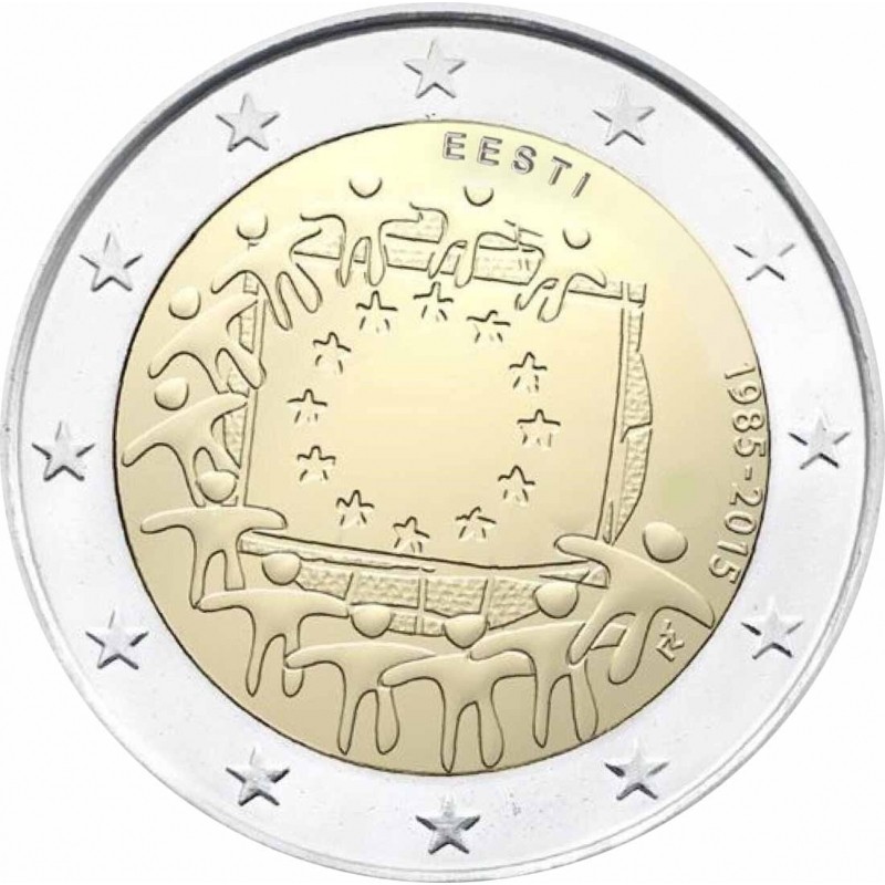 Estonia 2015 - 2 euro commemorativo 30° anniversario della Bandiera Europea.