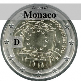 Germania 2015 - 2 euro commemorativo 30° anniversario della Bandiera Europea - zecca di Monaco D