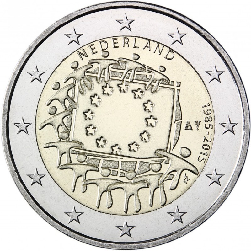 Países Bajos 2015 - 2 euros 30ª Bandera Europea