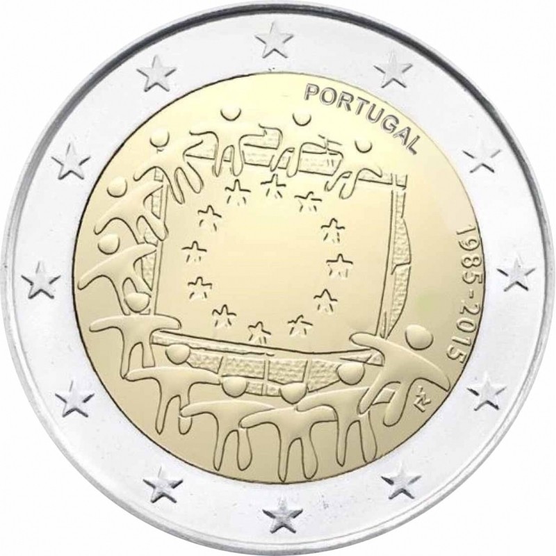 Portogallo 2015 - 2 euro commemorativo 30° anniversario della Bandiera Europea