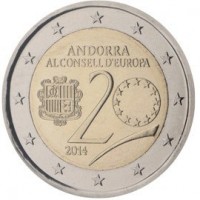 2 euro commemorativi singoli, dal 2014 ad oggi di Andorra